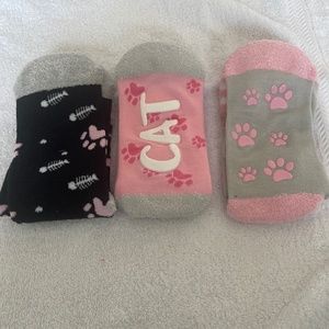 3 pairs CAT paws socks